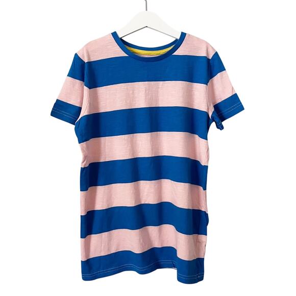 Mini Boden NEW Pink & Navy Stripe Short Sleeve Tee - 11-12 - Picture 1 of 4